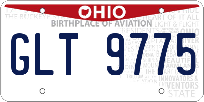 OH license plate GLT9775