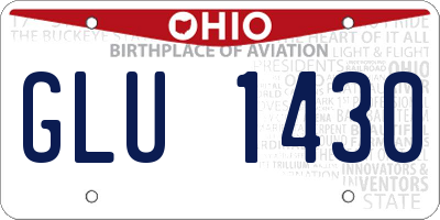 OH license plate GLU1430