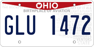 OH license plate GLU1472