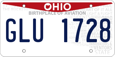 OH license plate GLU1728