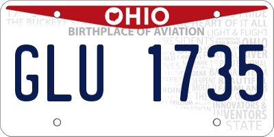 OH license plate GLU1735