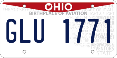 OH license plate GLU1771