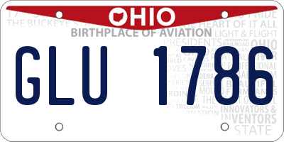 OH license plate GLU1786