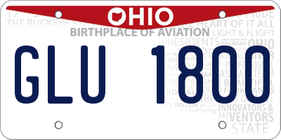 OH license plate GLU1800