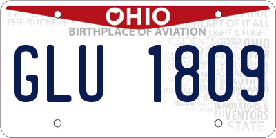 OH license plate GLU1809