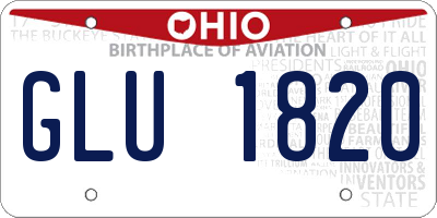 OH license plate GLU1820