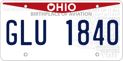 OH license plate GLU1840