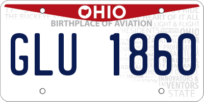 OH license plate GLU1860