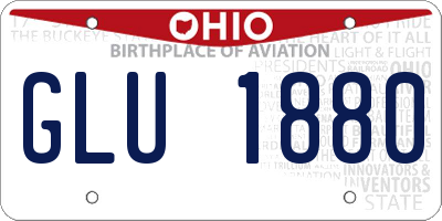 OH license plate GLU1880