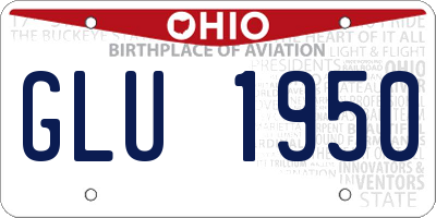 OH license plate GLU1950