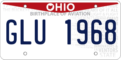 OH license plate GLU1968