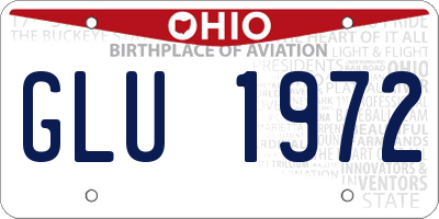 OH license plate GLU1972