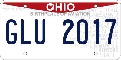 OH license plate GLU2017