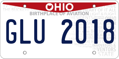 OH license plate GLU2018