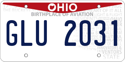 OH license plate GLU2031