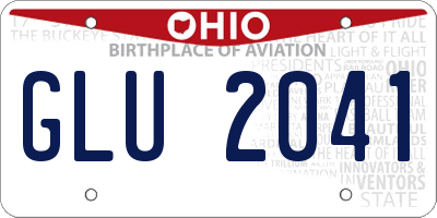 OH license plate GLU2041