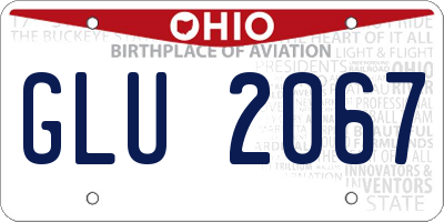 OH license plate GLU2067