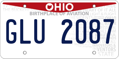 OH license plate GLU2087