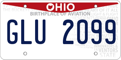OH license plate GLU2099
