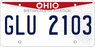 OH license plate GLU2103
