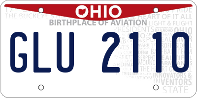 OH license plate GLU2110