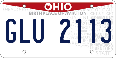 OH license plate GLU2113