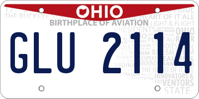 OH license plate GLU2114