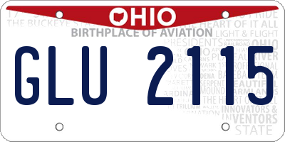 OH license plate GLU2115