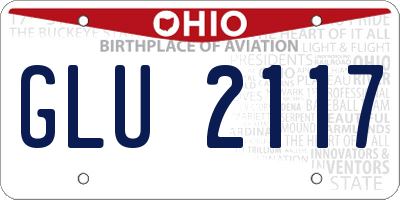 OH license plate GLU2117