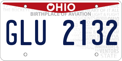 OH license plate GLU2132