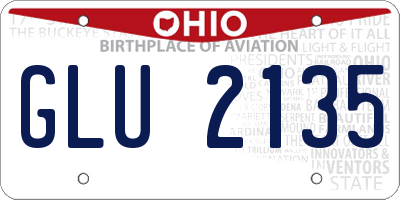 OH license plate GLU2135