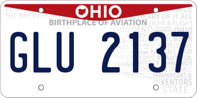 OH license plate GLU2137