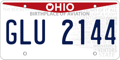 OH license plate GLU2144