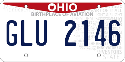 OH license plate GLU2146