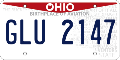 OH license plate GLU2147