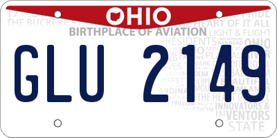 OH license plate GLU2149