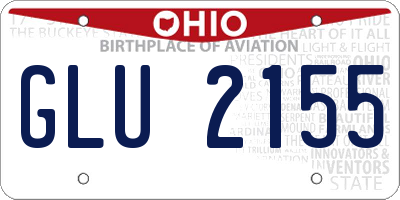 OH license plate GLU2155