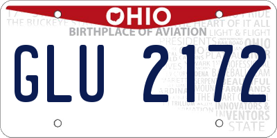 OH license plate GLU2172