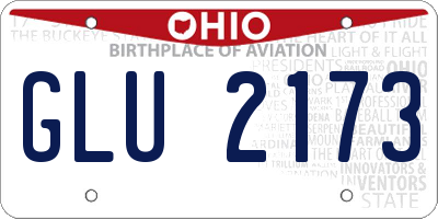 OH license plate GLU2173