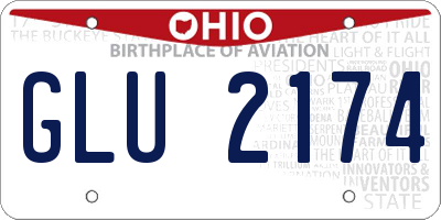 OH license plate GLU2174