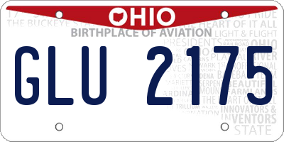 OH license plate GLU2175