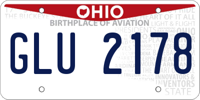 OH license plate GLU2178