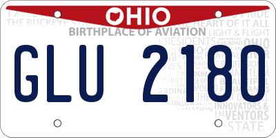 OH license plate GLU2180