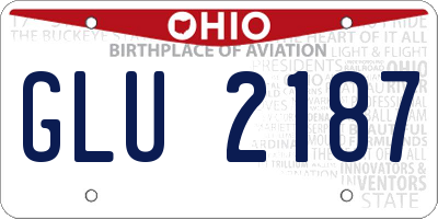 OH license plate GLU2187
