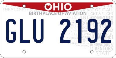 OH license plate GLU2192