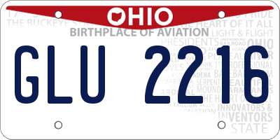 OH license plate GLU2216