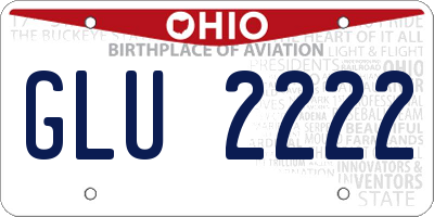 OH license plate GLU2222