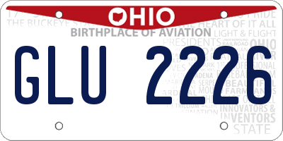 OH license plate GLU2226