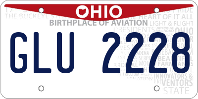 OH license plate GLU2228