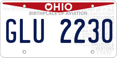 OH license plate GLU2230